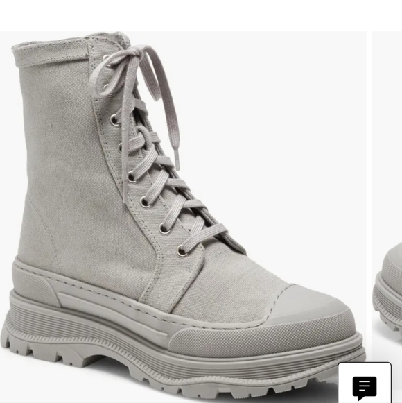 NIB Free People Camp Out Canvas Combat Boot in Dove Grey size 9/ 39 - Picture 2 of 7